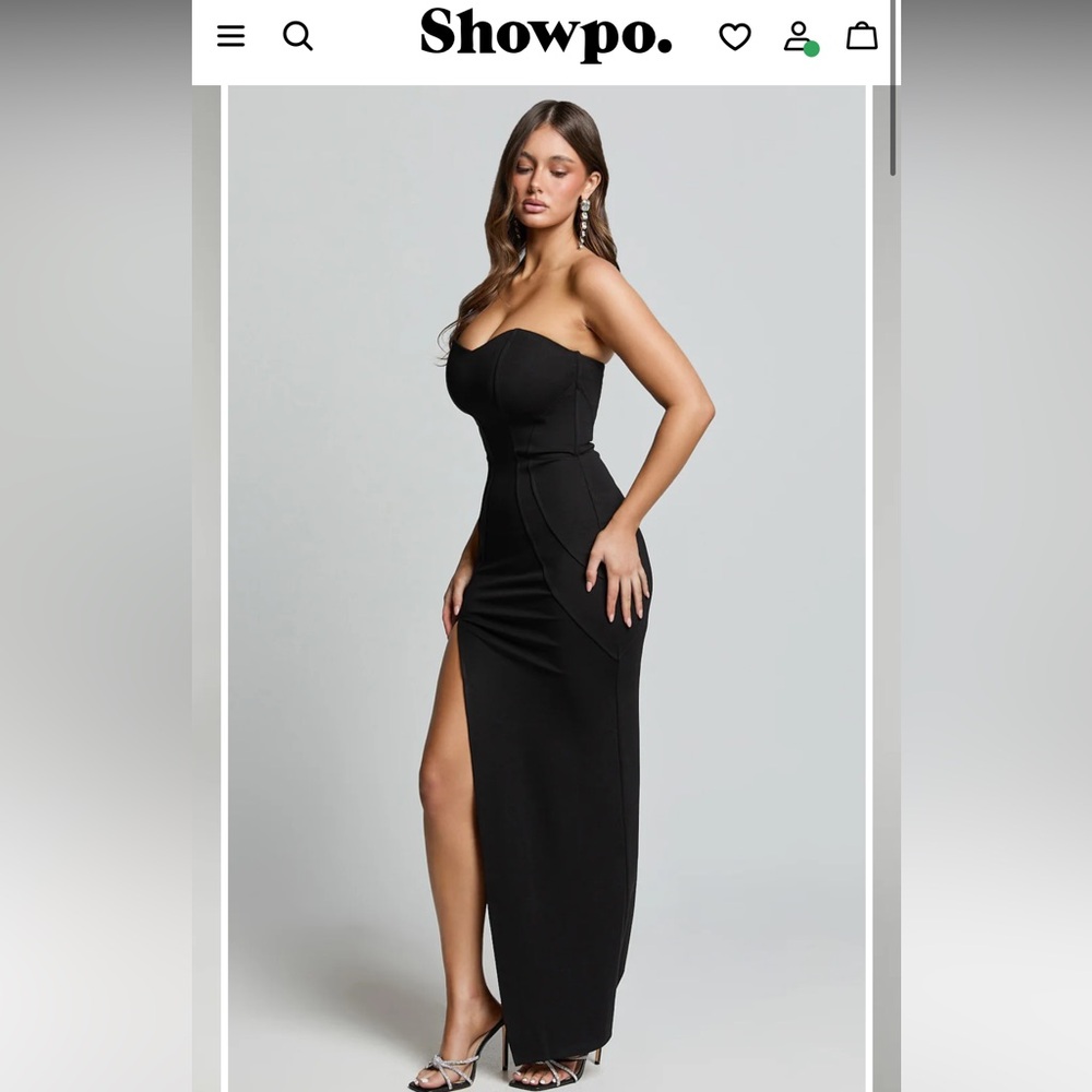 Showpo Black Strapless Formal Dress